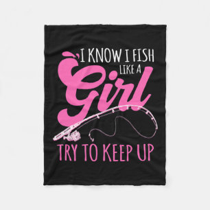 Ich weiß, dass ich wie eine Girl-Fischer fische, d Fleecedecke