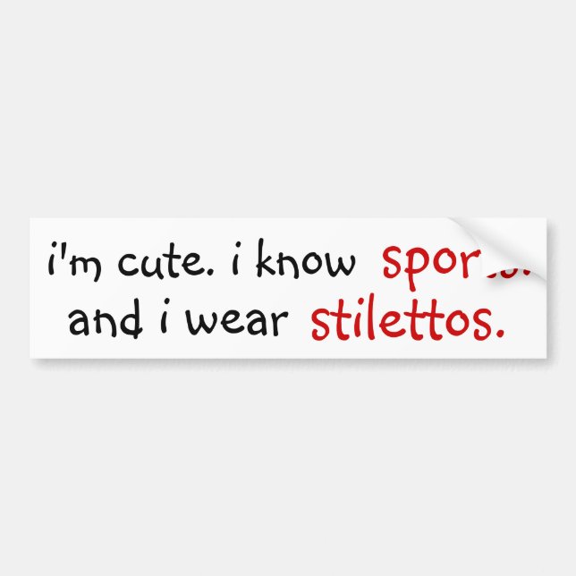 Ich weiß, dass Sport und ich Stilette tragen Autoaufkleber (Vorne)