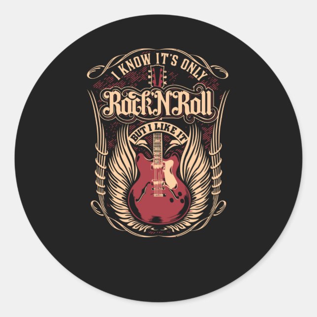 Ich weiß, es ist nur Rock'n'Roll Runder Aufkleber (Vorderseite)