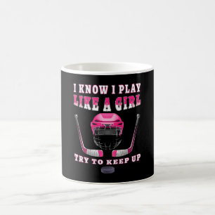 Ich weiß, ich spiele wie ein Mädchen, versucht mit Kaffeetasse