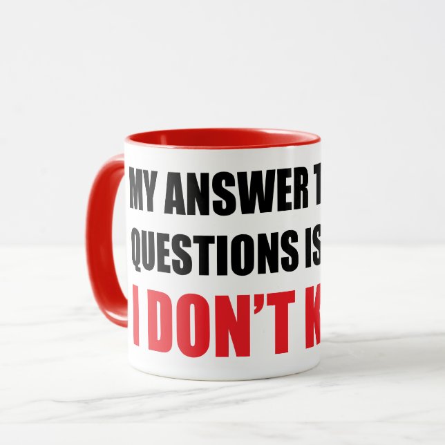 ICH WEISS KEINE COMBO-TASSE TASSE (Vorderseite Links)