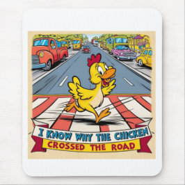 Ich weiß, warum das Huhn die Straße überquerte Mousepad