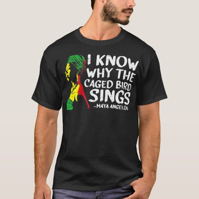 Ich weiß, warum der gekämmte Vogel Cool afrikanisc T-Shirt (Vorderseite)