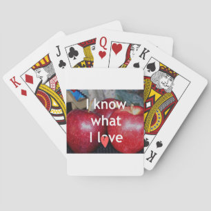 "Ich weiß, was ich liebe" – Apple-Themen-Design Spielkarten
