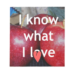 "Ich weiß, was ich Liebe" - Design mit Apple-Thema Notizblock