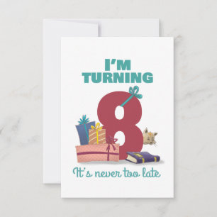 Ich wende 8 Happy Birthday Card für Kinder RSVP Karte