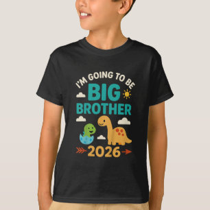 Ich werde 2026 ein großer Bruder Dino T-Shirt