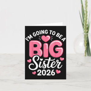 Ich werde 2026 eine große Schwester sein Ankündigu Karte