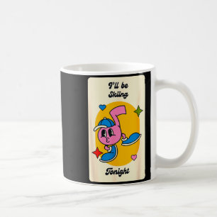 Ich werde auf dem Schneehang eines Berges Ski-Aben Kaffeetasse