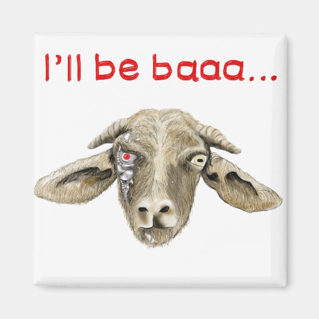 Ich werde Baaa Funny Goat Art Science Fiction Desi Magnet (Vorne)
