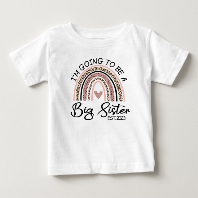 Ich werde Big Sister 2023 sein, Pregnancy Reveal Baby T-shirt (Vorderseite)
