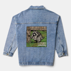 Ich werde dein Jimothy Pop-Art-Waschbär sein Jeansjacke