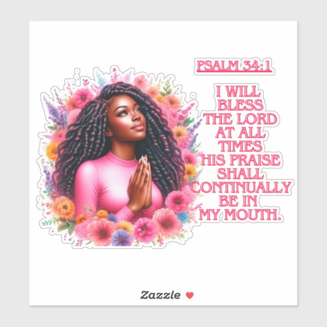 Ich werde den Herrn segnen! Aufkleber (Blatt)