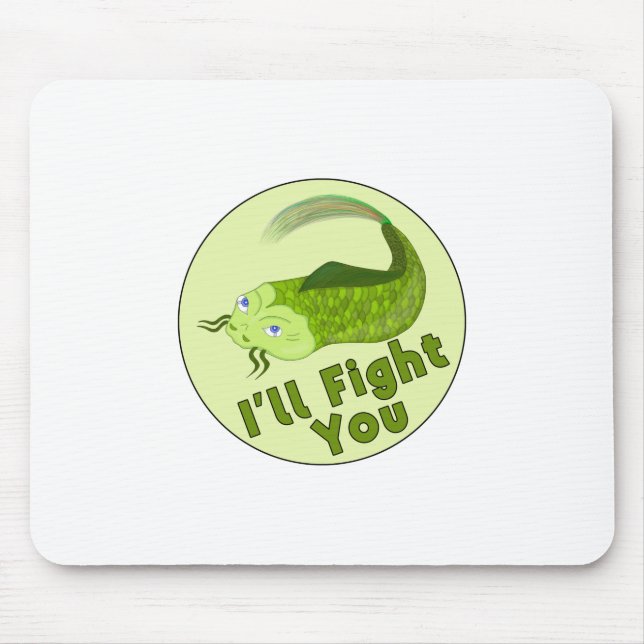 Ich werde dich beim Funny Fishing bekämpfen Mousepad (Vorne)