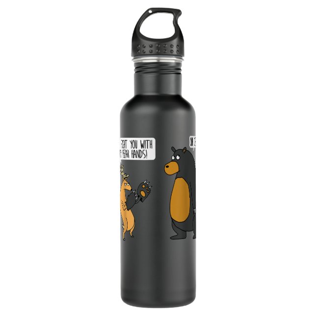 Ich werde dich bekämpfen mit meinen Bärenhänden oh Edelstahlflasche (Vorderseite)