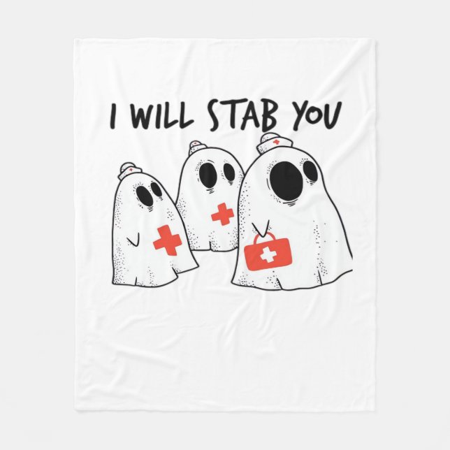 Ich werde dich ersticken Ghost Nurse Funny RN Hall Fleecedecke (Vorderseite)