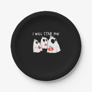 Ich werde dich ersticken Ghost Nurse Funny RN Hall Pappteller
