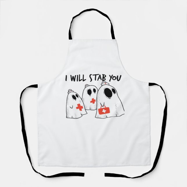 Ich werde dich ersticken Ghost Nurse Funny RN Hall Schürze (Vorderseite)