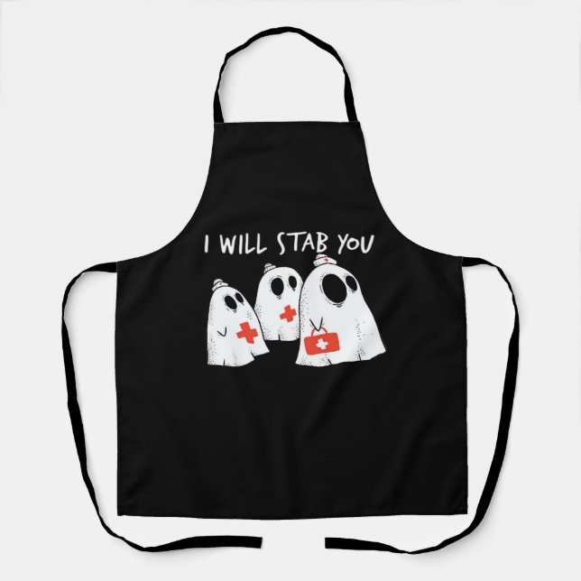 Ich werde dich ersticken Ghost Nurse Funny RN Hall Schürze (Vorderseite)