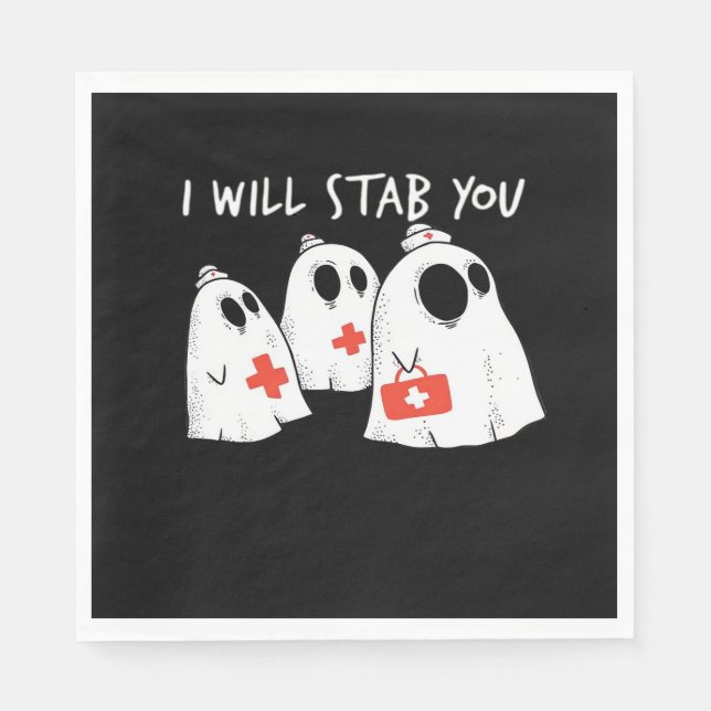 Ich werde dich ersticken Ghost Nurse Funny RN Hall Serviette (Vorderseite)
