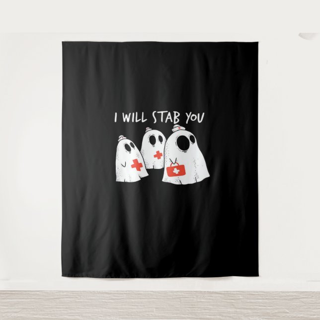 Ich werde dich ersticken Ghost Nurse Funny RN Hall Wandteppich (Vorderseite)