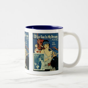 "Ich werde dich in meinen Träumen sehen." Zweifarbige Tasse