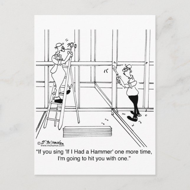Ich werde dich mit einem Hammer treffen, wenn du s Postkarte (Vorderseite)