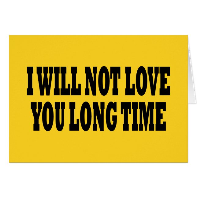ICH WERDE DICH NICHT LANGE LIEBE NEHMEN (Vorderseite (Horizontal))