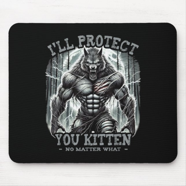 Ich werde dich schützen Kitten Alpha Wolf Funny Gr Mousepad (Vorne)