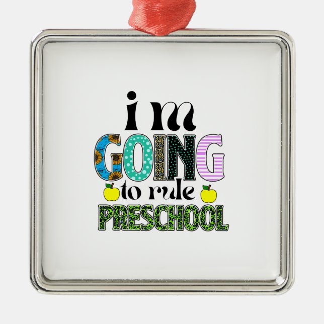 Ich werde die Vorschule regeln Ornament Aus Metall (Vorne)