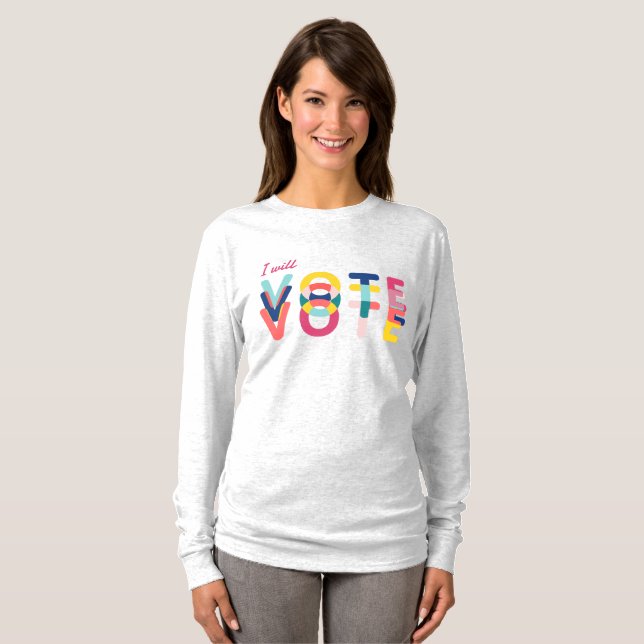 Ich werde die Wahl lebendig Regenbogen modern wähl T-Shirt (Vorne ganz)