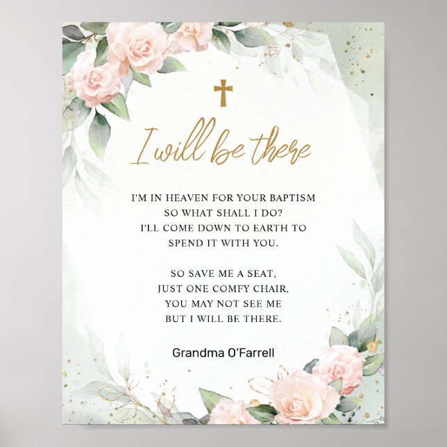 Ich werde dort pink Blume Gedächtnistaufe sein Poster (Vorne)