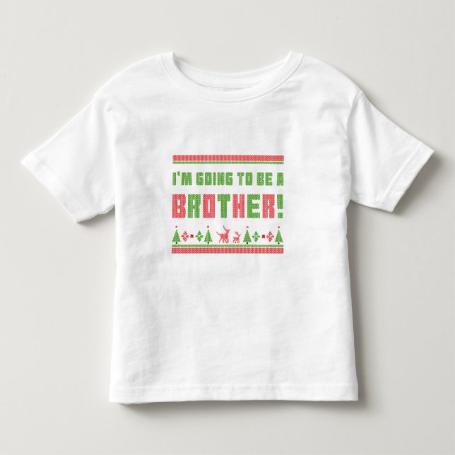 Ich werde ein brüderlicher Weihnachtsstil sein Kleinkind T-shirt (Vorderseite)