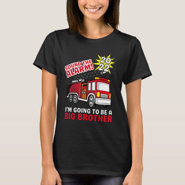 Ich werde ein großer Bruder Kostüm Feuerwehrwagen  T-Shirt (Vorderseite)