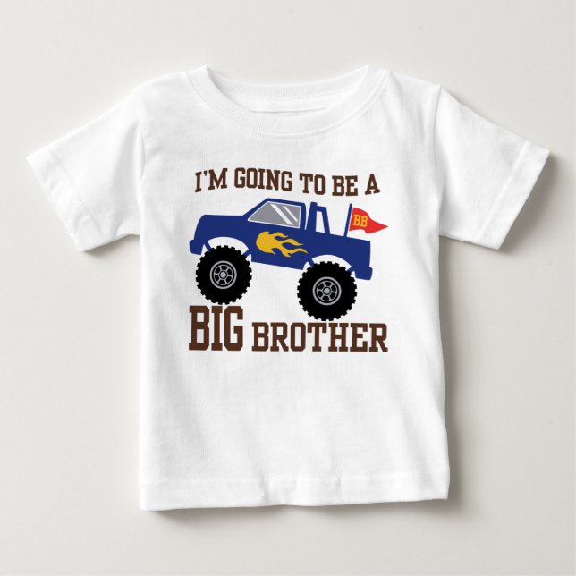 Ich werde ein großer Bruder-Monster-Lkw sein Baby T-shirt (Vorderseite)