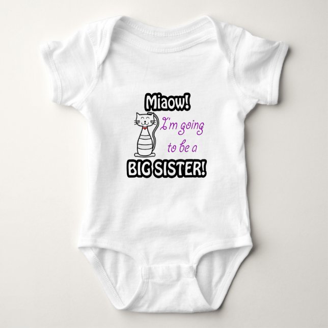 Ich werde ein großer Schwesterkatzenjunge T - Shir Baby Strampler (Vorderseite)