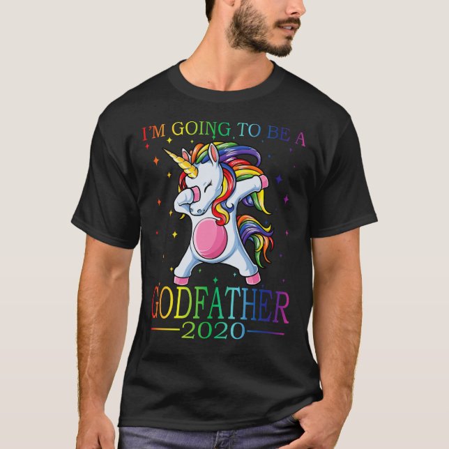Ich werde ein Pate 2020 Einhorn-T - Shirt sein (Vorderseite)