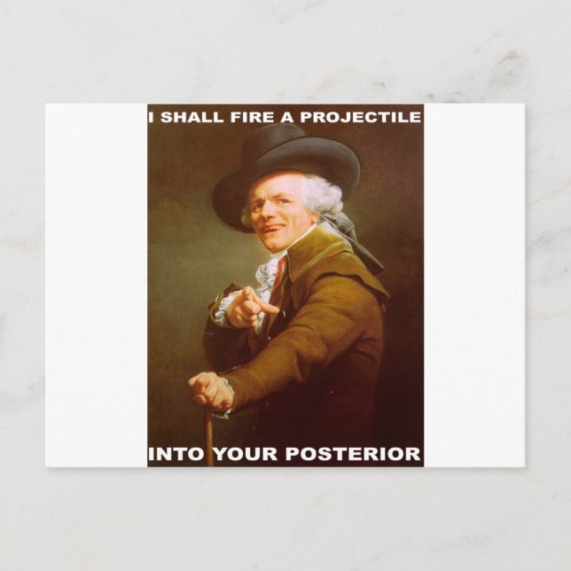 Ich werde ein Projektil brennen Postkarte (Vorderseite)