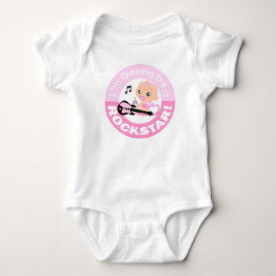 Ich werde ein Rockstar Pink Säugling Body Anzug Ba Baby Strampler