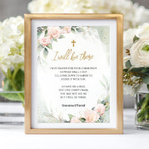 Ich werde eine Gedenkkommune mit rosa Blume geben Poster