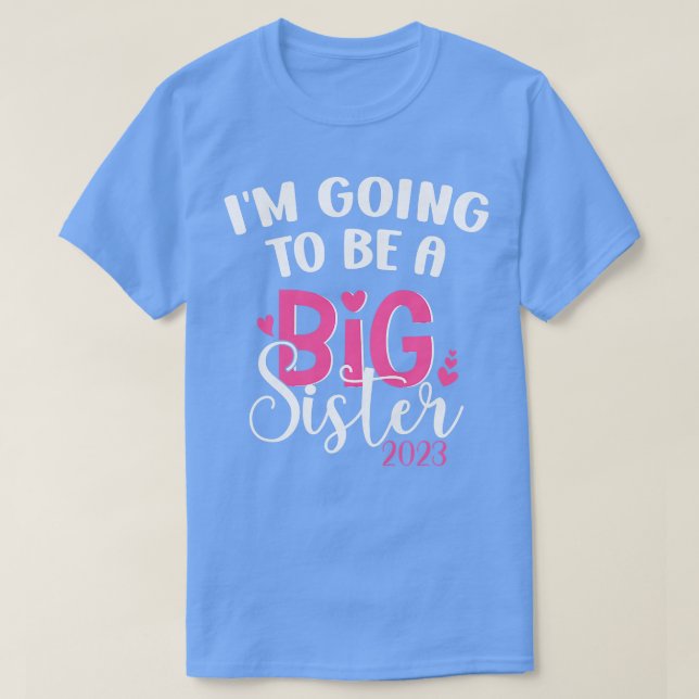 Ich werde eine große Schwester 2023-Schwangerschaf T-Shirt (Design vorne)