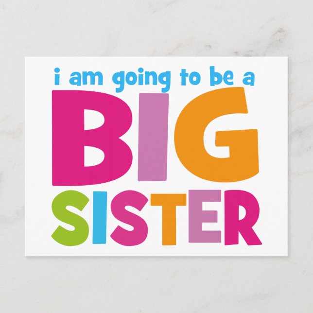 Ich werde eine große Schwester sein Postkarte (Vorderseite)