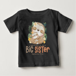 Ich werde eine große Schwester Sloth Ankündigung w Baby T-shirt