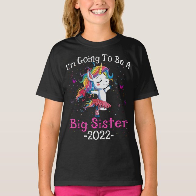 Ich werde eine große Schwester Unicorn T-Shirt (Vorderseite)