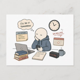 Ich werde es morgen machen Lustiger Prokrastinatio Postkarte