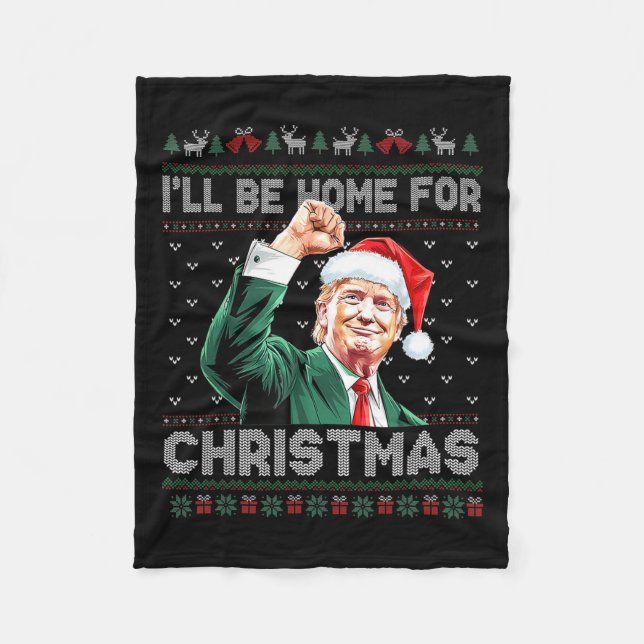 Ich werde für Weihnachten Weihnachten Weihnachtsma Fleecedecke (Vorderseite)