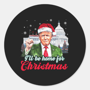 Ich werde für Weihnachten Weihnachten Weihnachtsma Runder Aufkleber