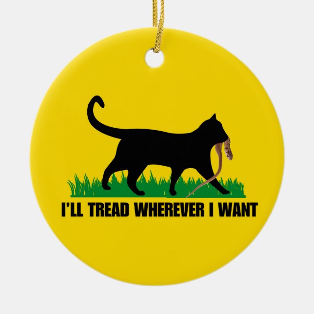 Ich werde gehen, wo immer ich Gewollt habe Keramik Ornament (Vorne)