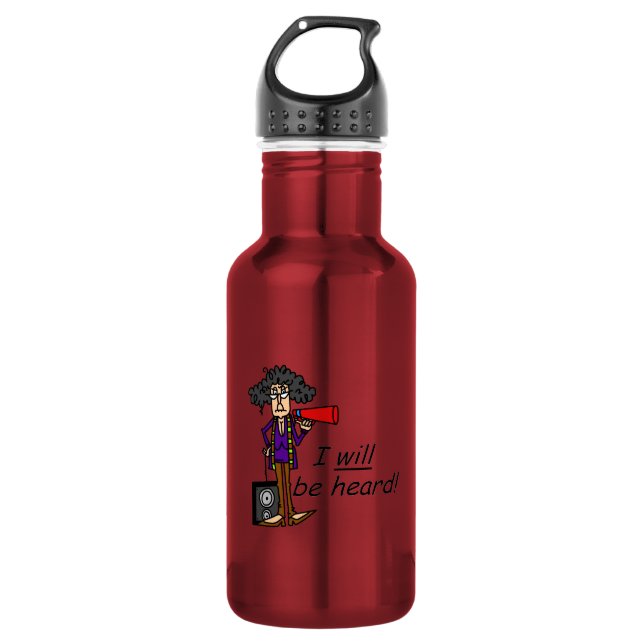 Ich werde gehört werden trinkflasche (Vorderseite)