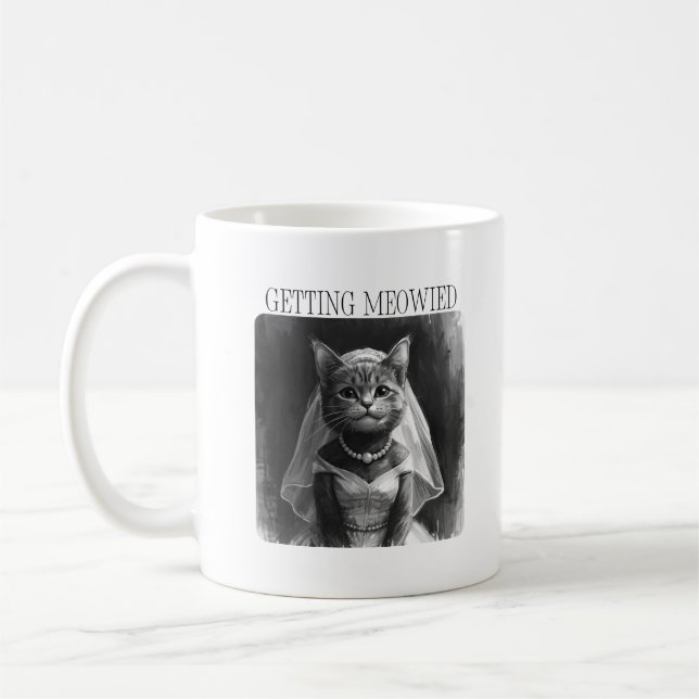 Ich werde gemiowt – Lustiges Junggesellinnen-Desig Kaffeetasse (Links)